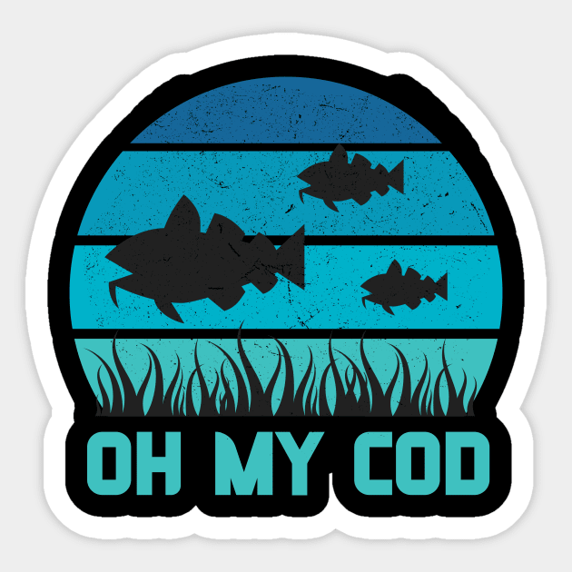 Oh my Cod Funny Fishing Fish Pun Edit Sticker by Ensjodesigns